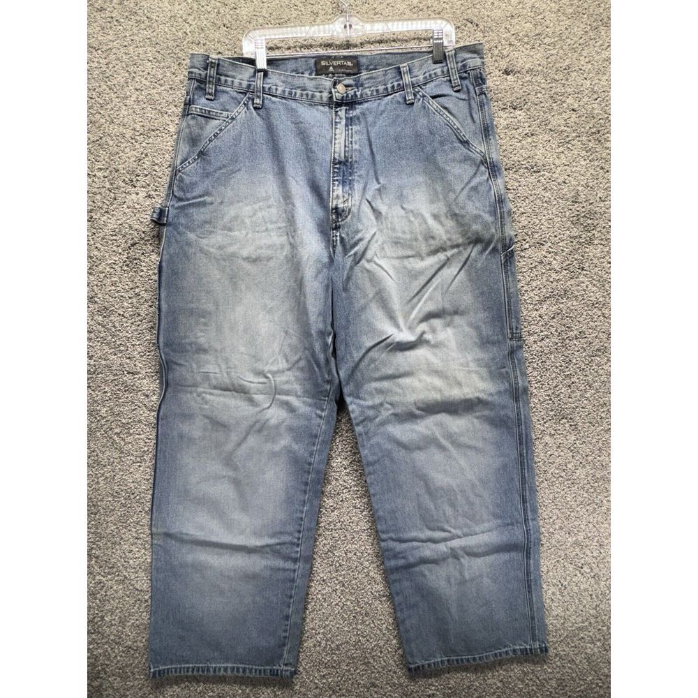 Levis Silver Tab Carpenter Jeans Mens‎ Size 38x32 Blue Denim 90's Vintage